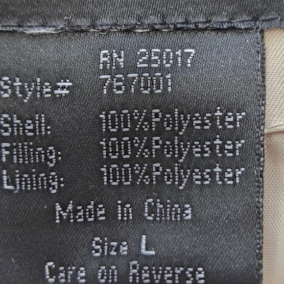 Tally Ho Women's Beige Quilted Puffer Jacket Sz Large Fall Neutral Minimalist - Picture 7 of 15